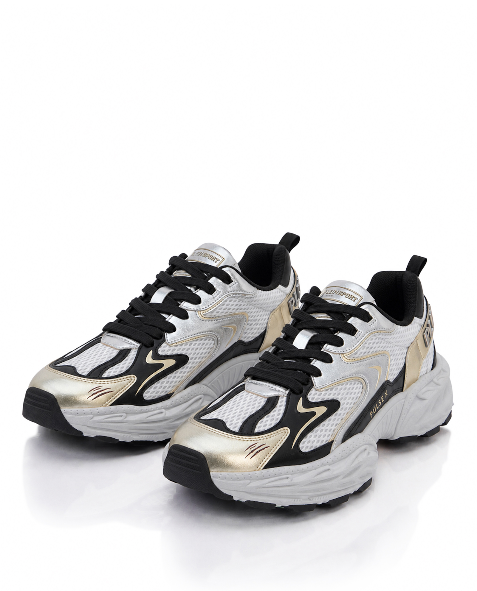 Białe sneakersy ze złotymi elementami Pulse X - Image #2