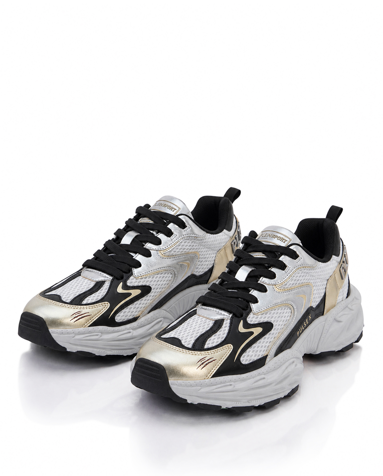 Białe sneakersy ze złotymi elementami Pulse X - Image #2