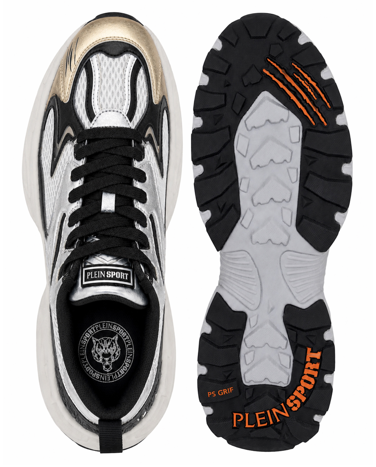 Białe sneakersy ze złotymi elementami Pulse X - Image #7