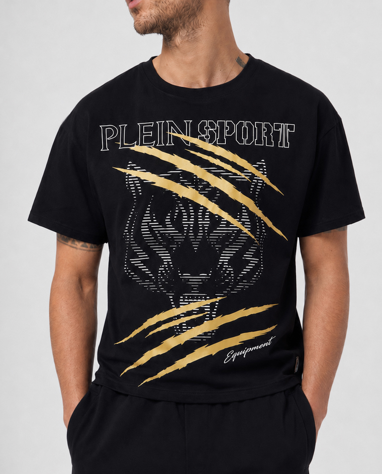 Czarny t-shirt Tiger Golden Scratch - Image #4