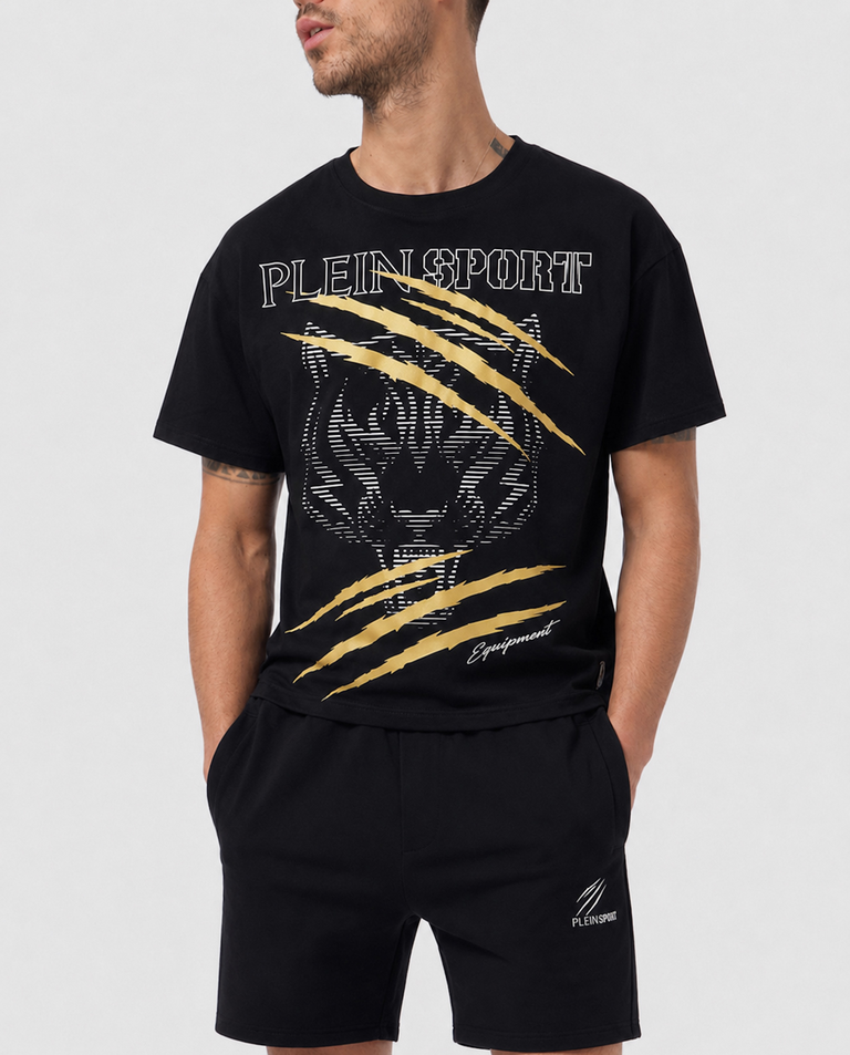 Czarny t-shirt Tiger Golden Scratch