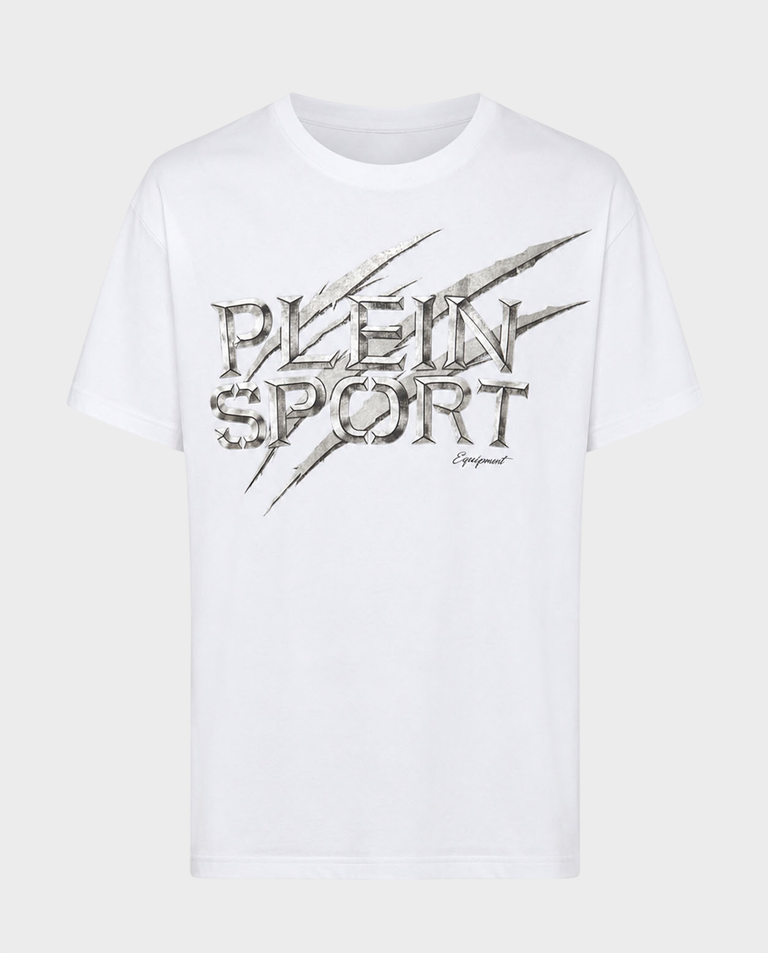 Biały t-shirt z logo Stone