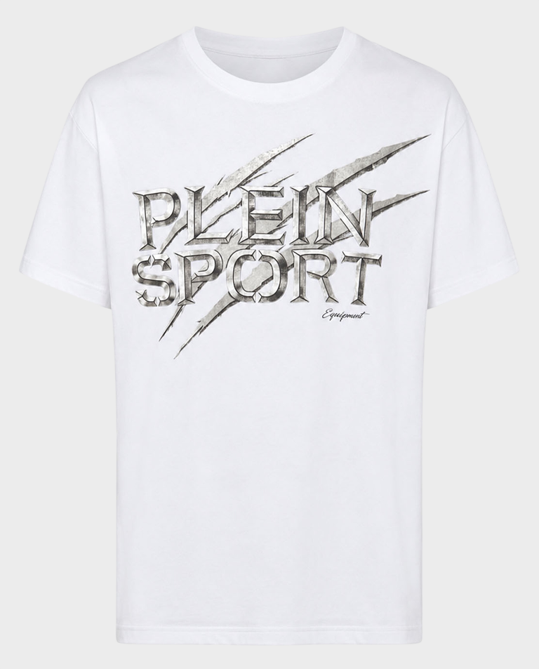 Biały t-shirt z logo Stone