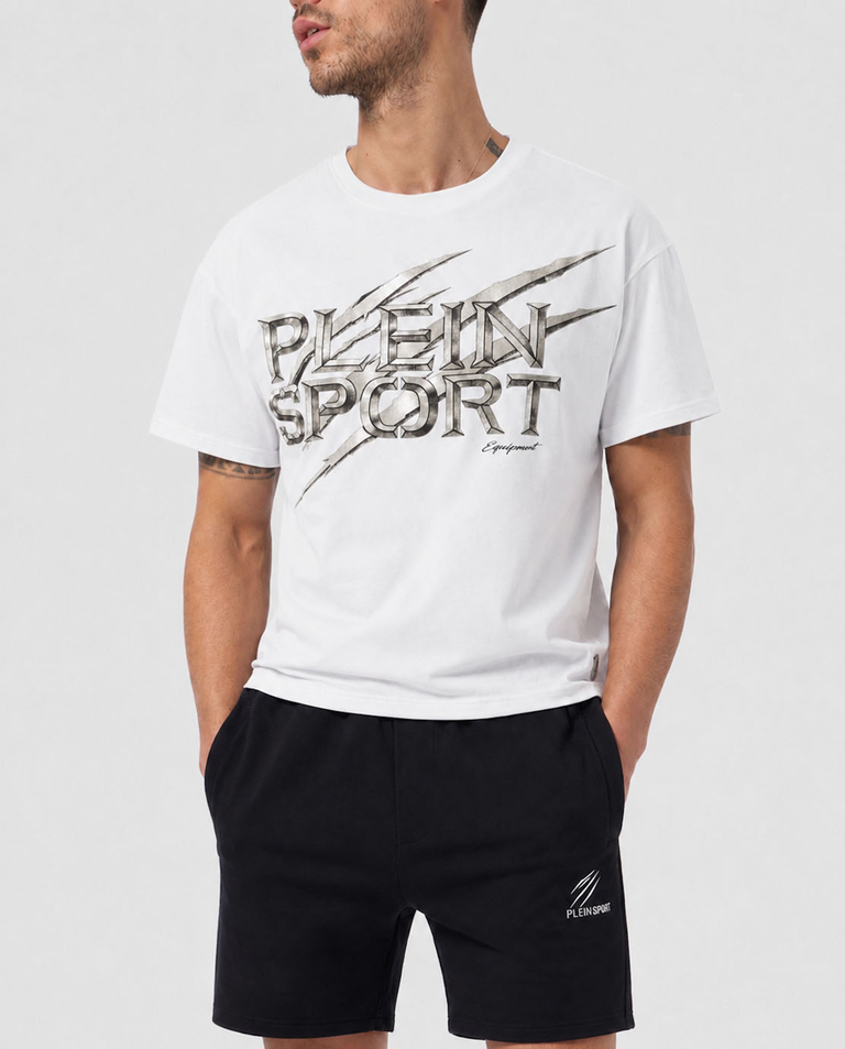 Biały t-shirt z logo Stone