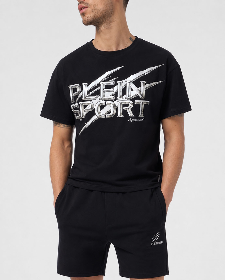 Czarny t-shirt z logo Stone