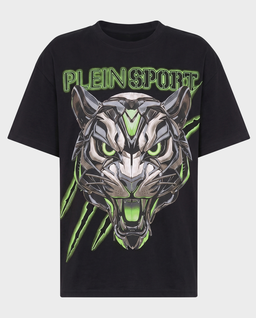 Czarny t-shirt Fluo Tiger - Image #0