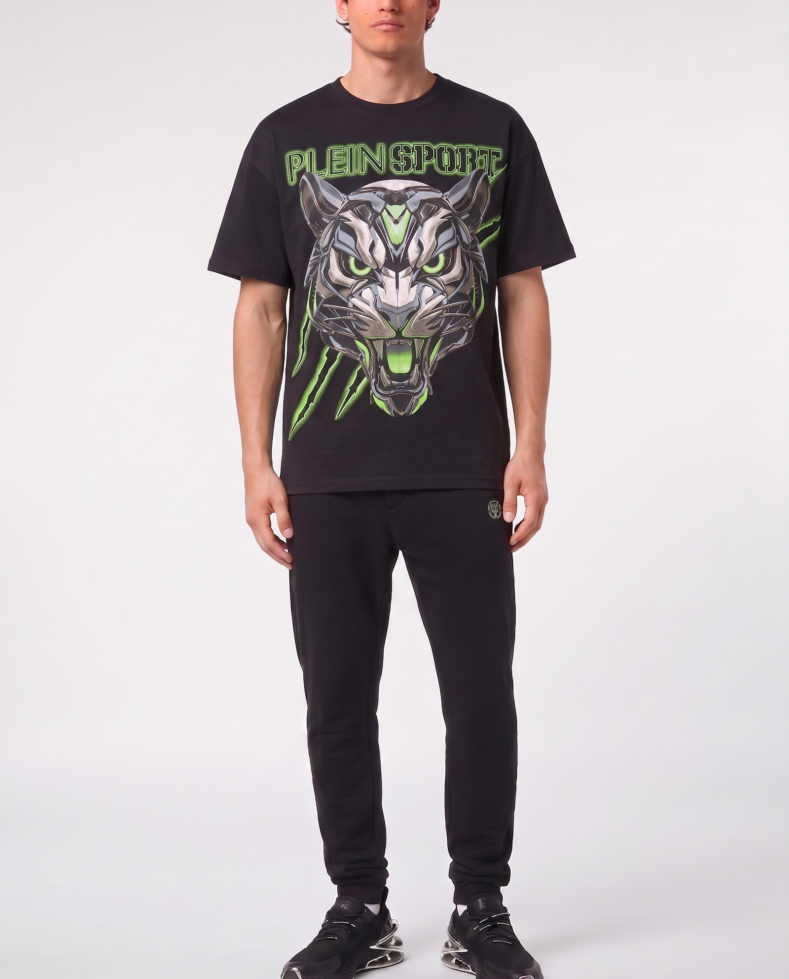 Czarny t-shirt Fluo Tiger - Image #3