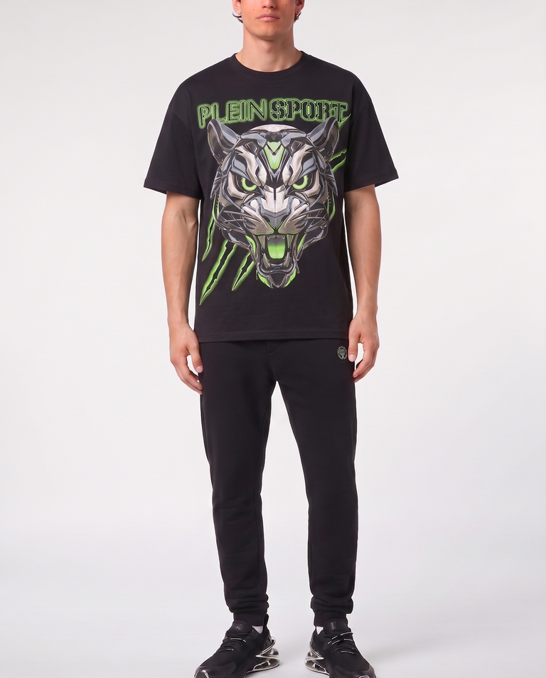 Czarny t-shirt Fluo Tiger - Image #3