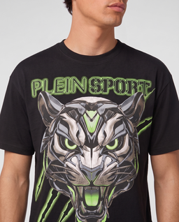 Czarny t-shirt Fluo Tiger - Image #4