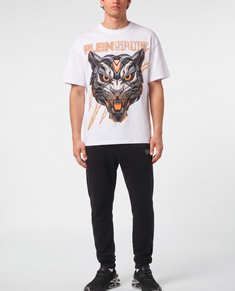 Biały t-shirt Fluo Tiger - Image #3