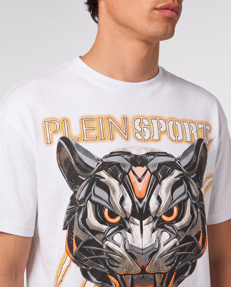 Biały t-shirt Fluo Tiger - Image #4