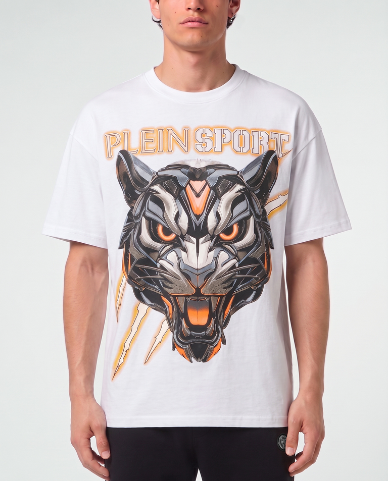 Biały t-shirt Fluo Tiger