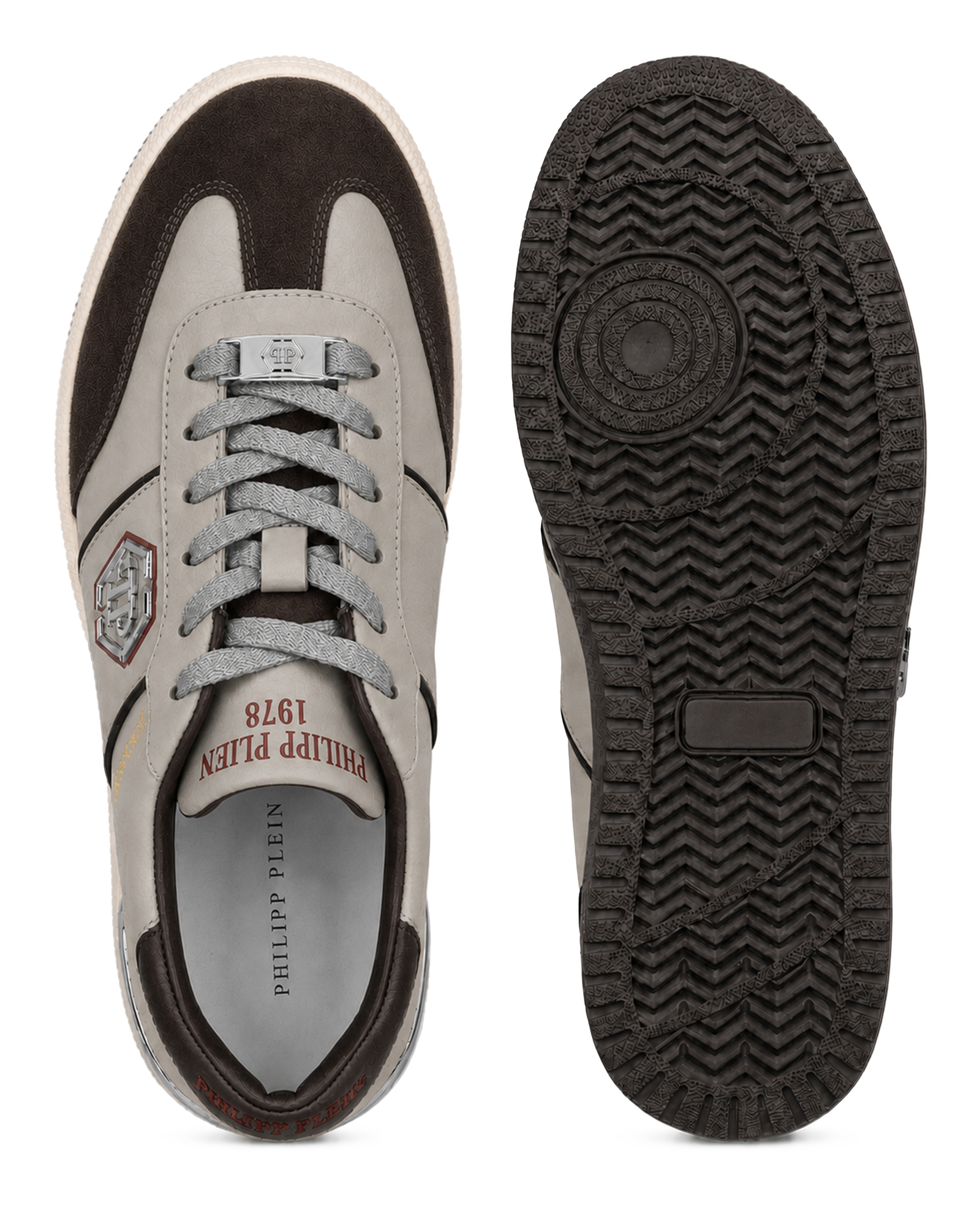 Brązowe sneakersy Retro Hustle Bicolor - Image #5