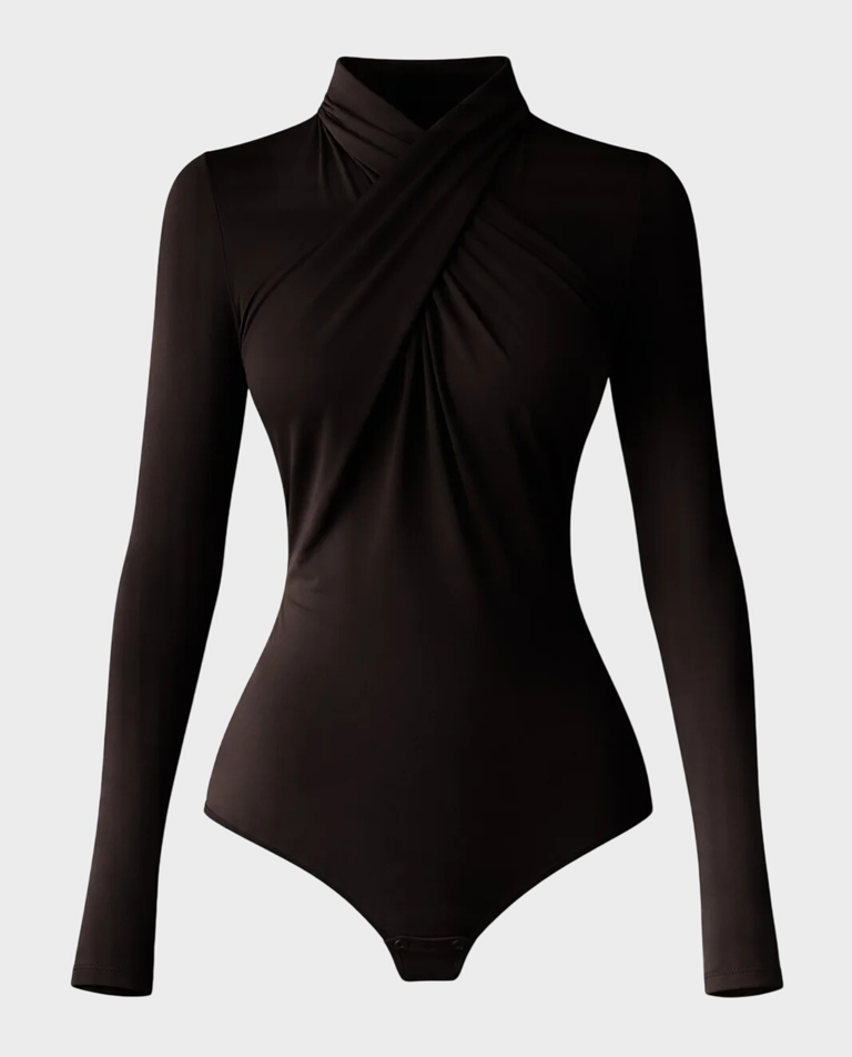 Brązowe body z wiskozy Jade