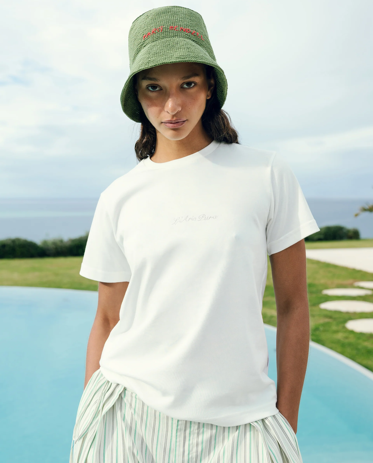 Biały t-shirt L'Aria Pura Embroidery Tee