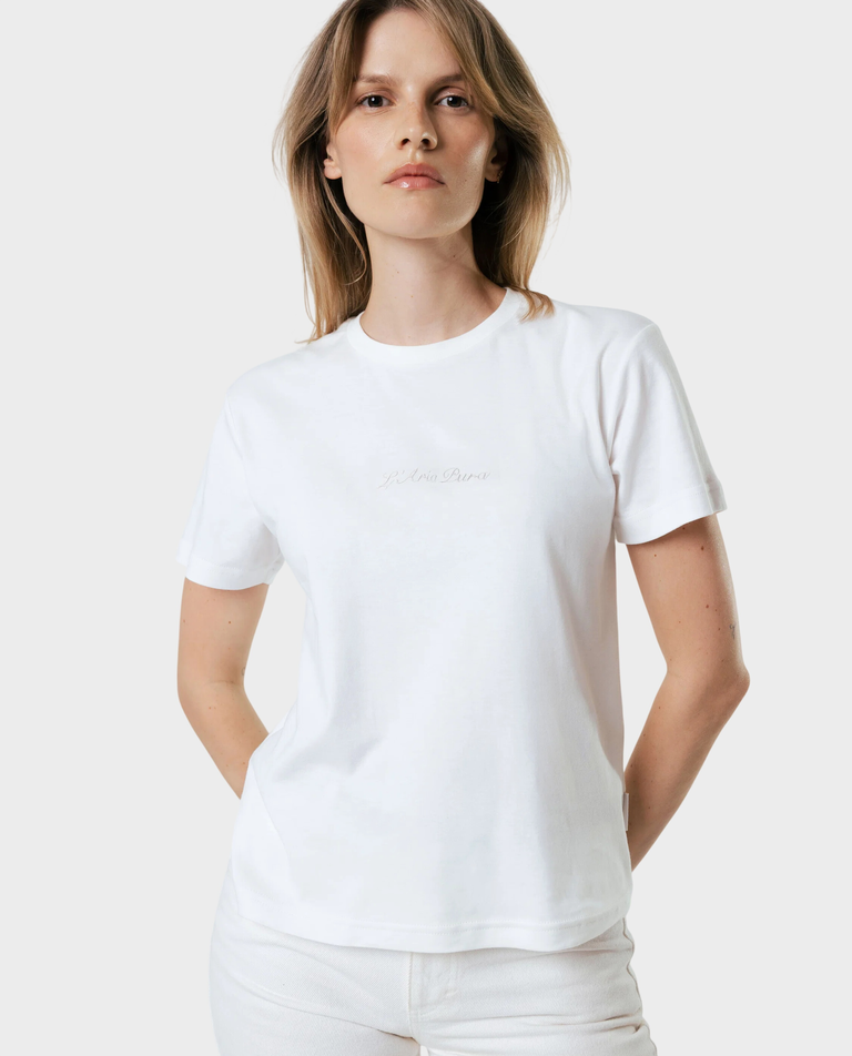 Biały t-shirt L'Aria Pura Embroidery Tee - Image #2