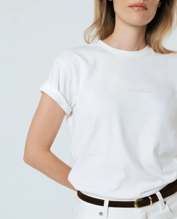 Biały t-shirt L'Aria Pura Embroidery Tee - Image #3
