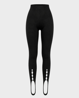 Czarne legginsy z haftkami Serpente - Image #0