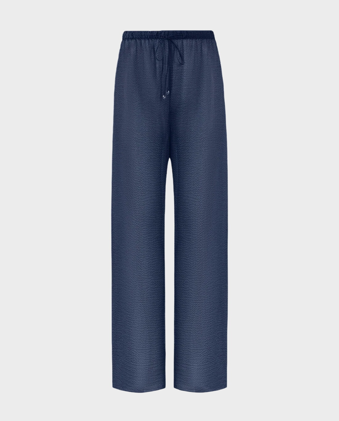 Jedwabne granatowe spodnie o luźnym kroju - Image #0
