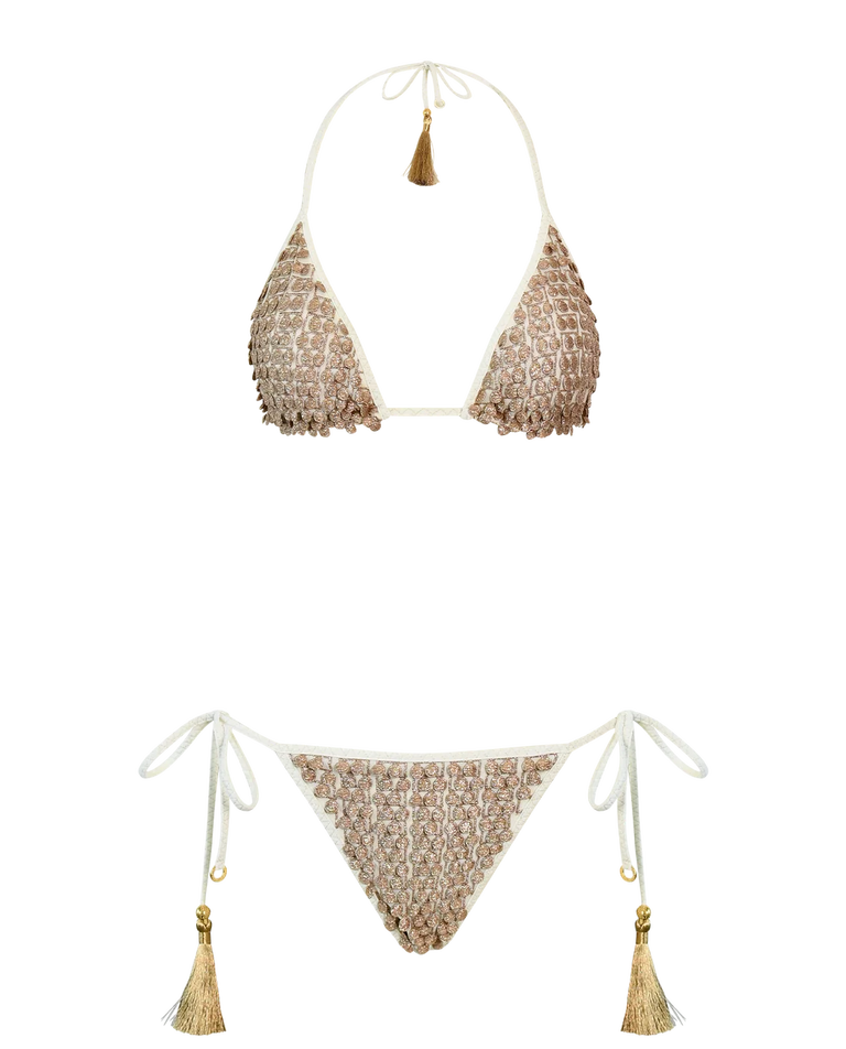 Dwuczęściowe bikini ze zdobieniem