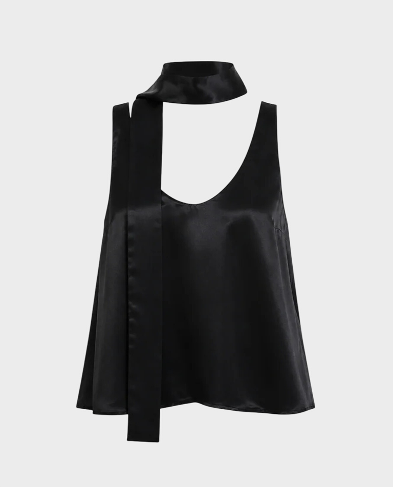 Czarny top z wiskozy Paulette
