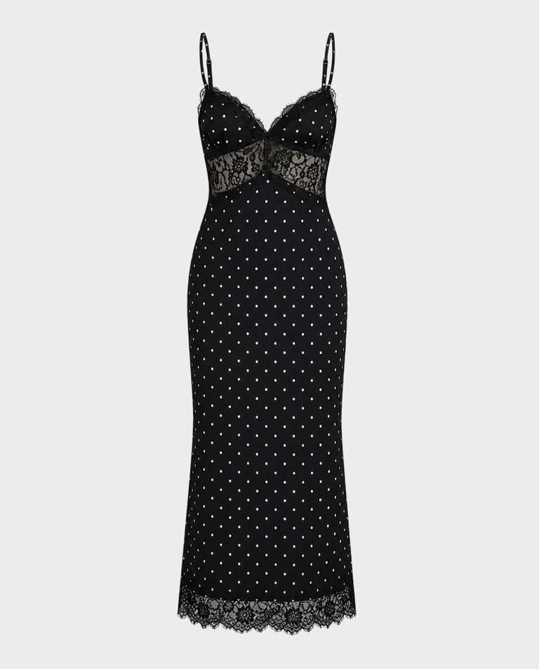 Czarna sukienka z koronką Marcele Dots