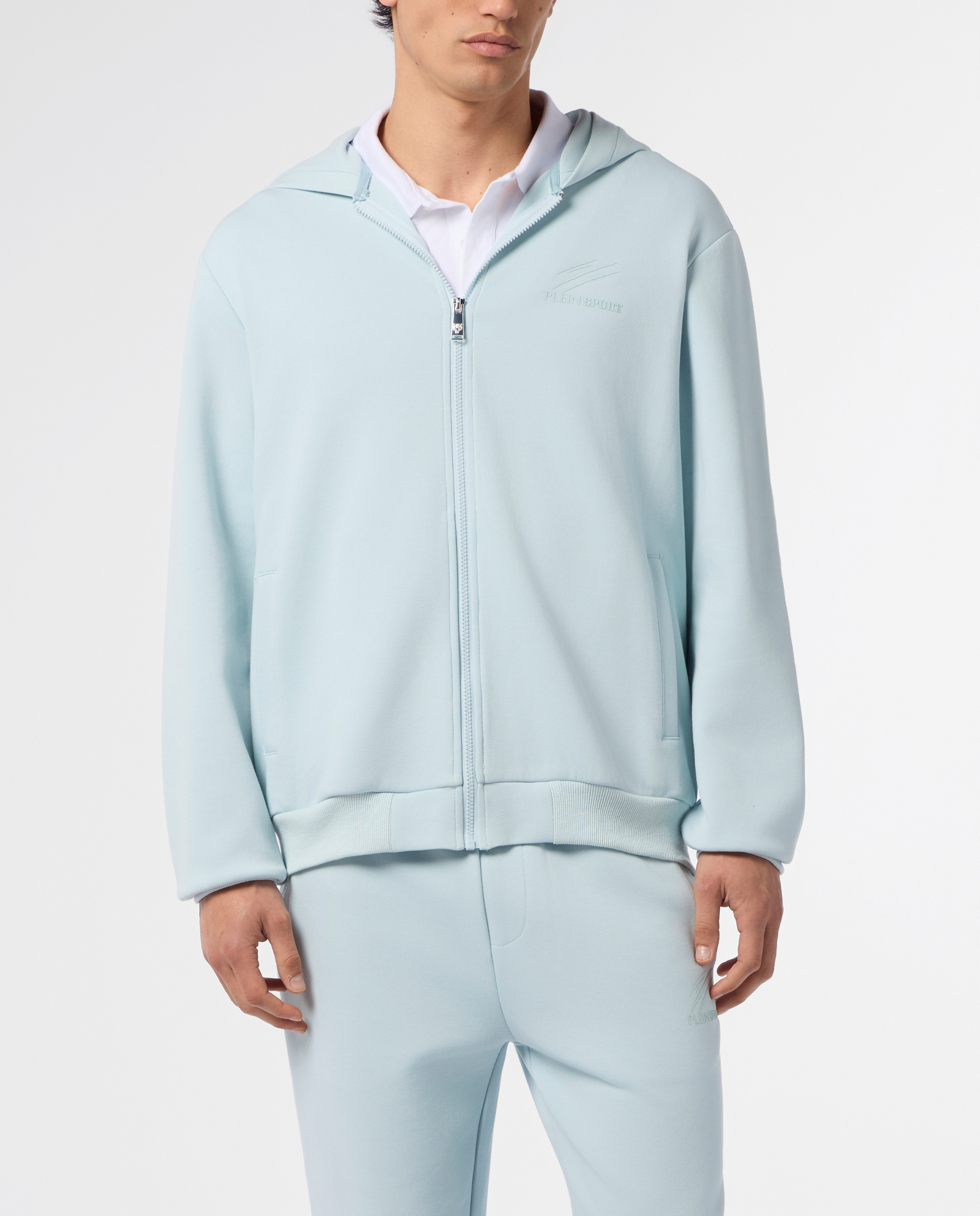 Błękitna bluza z kapturem Pique - Image #1