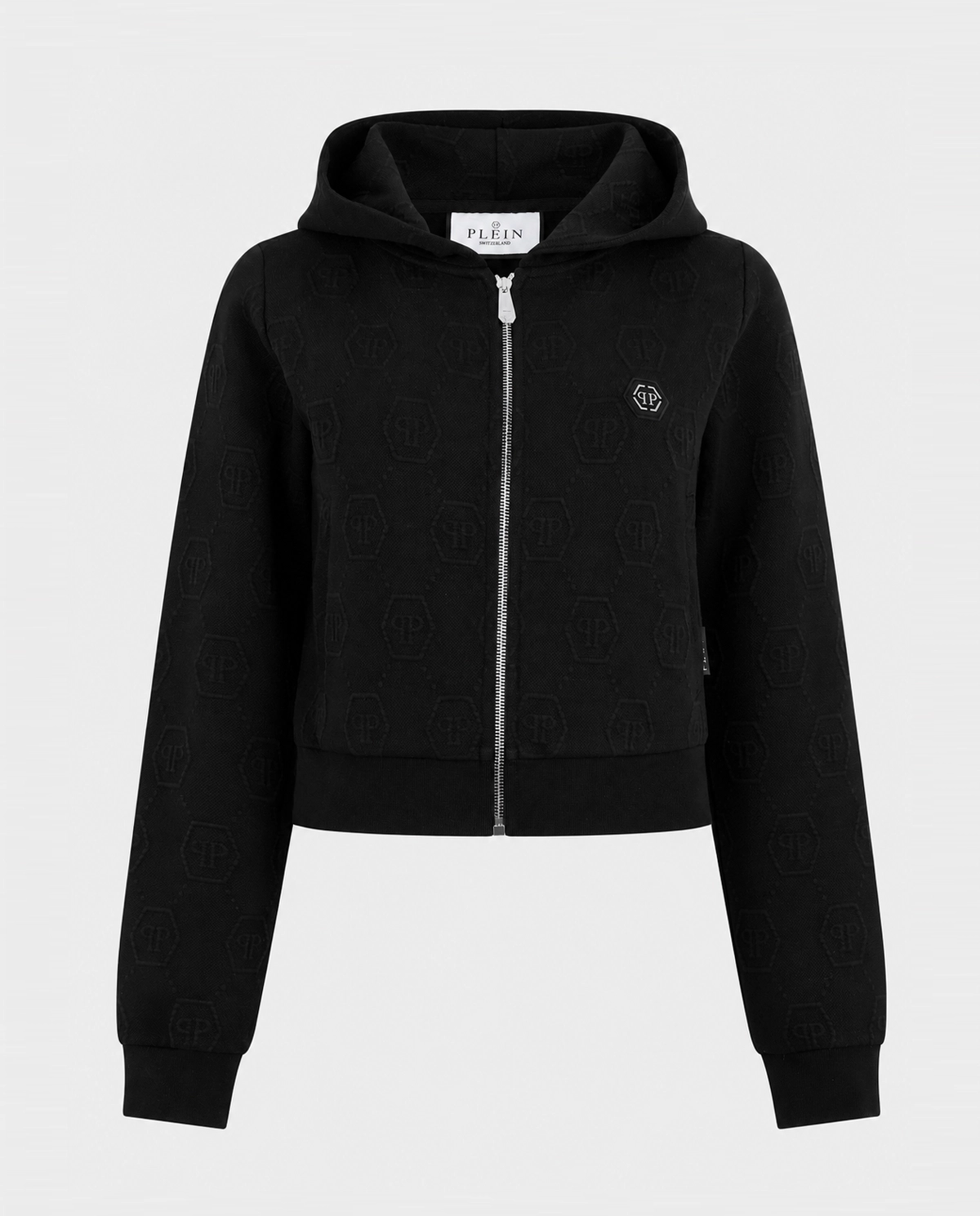 Czarna bluza z żakardowym monogramem - Image #0
