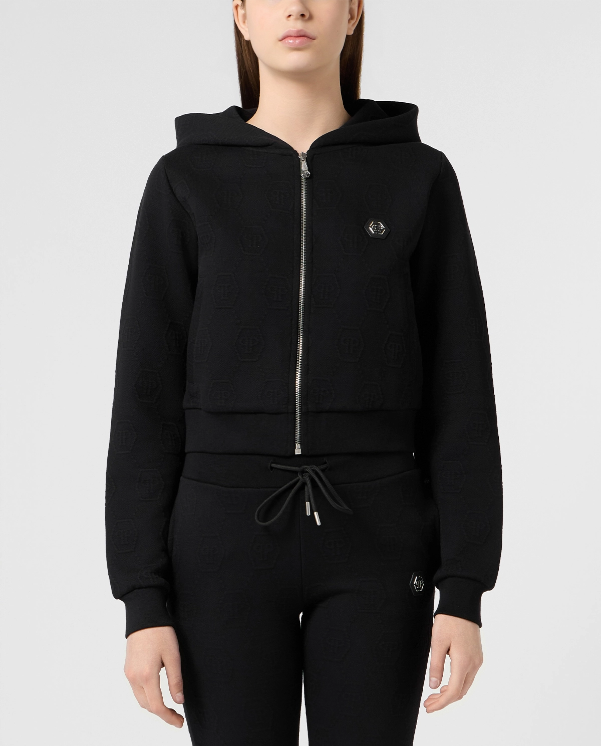 Czarna bluza z żakardowym monogramem - Image #2