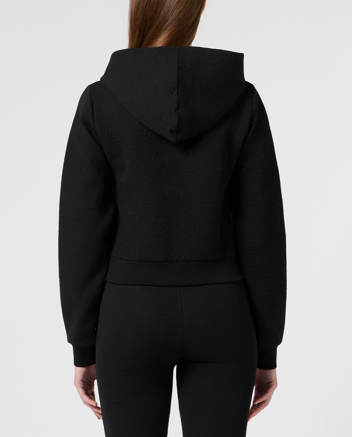 Czarna bluza z żakardowym monogramem - Image #3