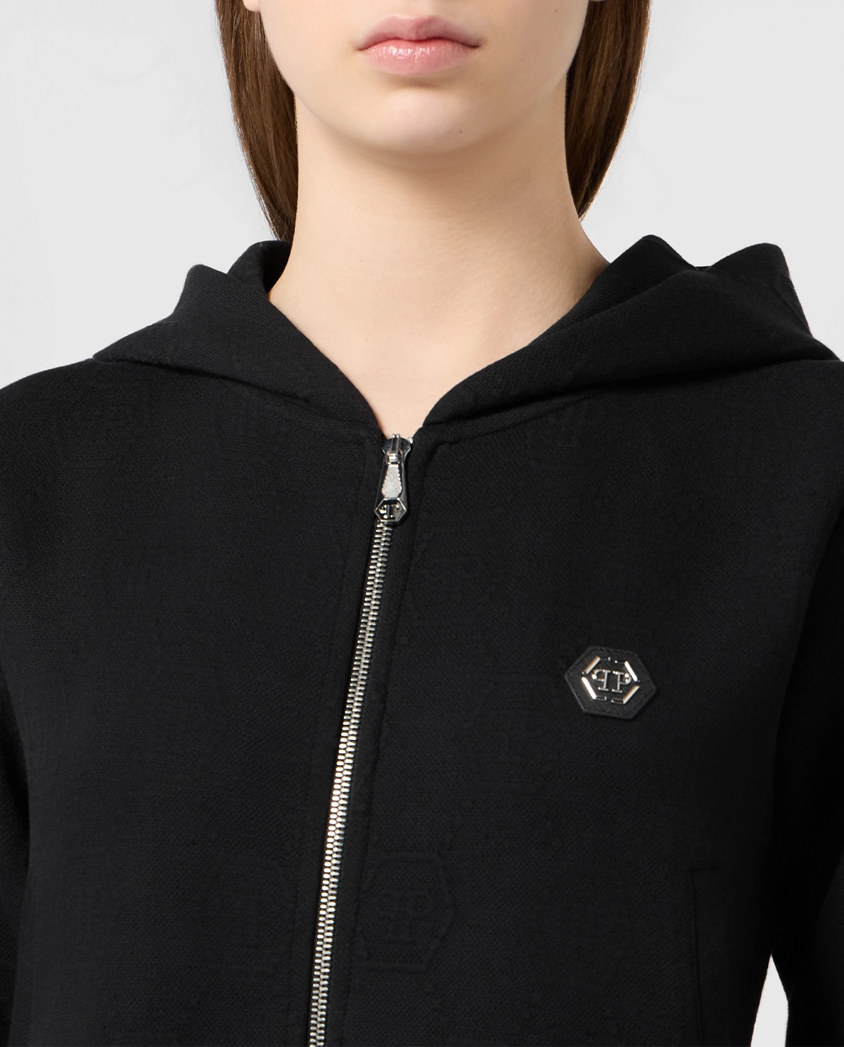 Czarna bluza z żakardowym monogramem - Image #4
