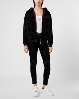 Czarna bluza z kwiatowym monogramem - Image #1