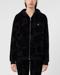 Czarna bluza z kwiatowym monogramem - Image #2