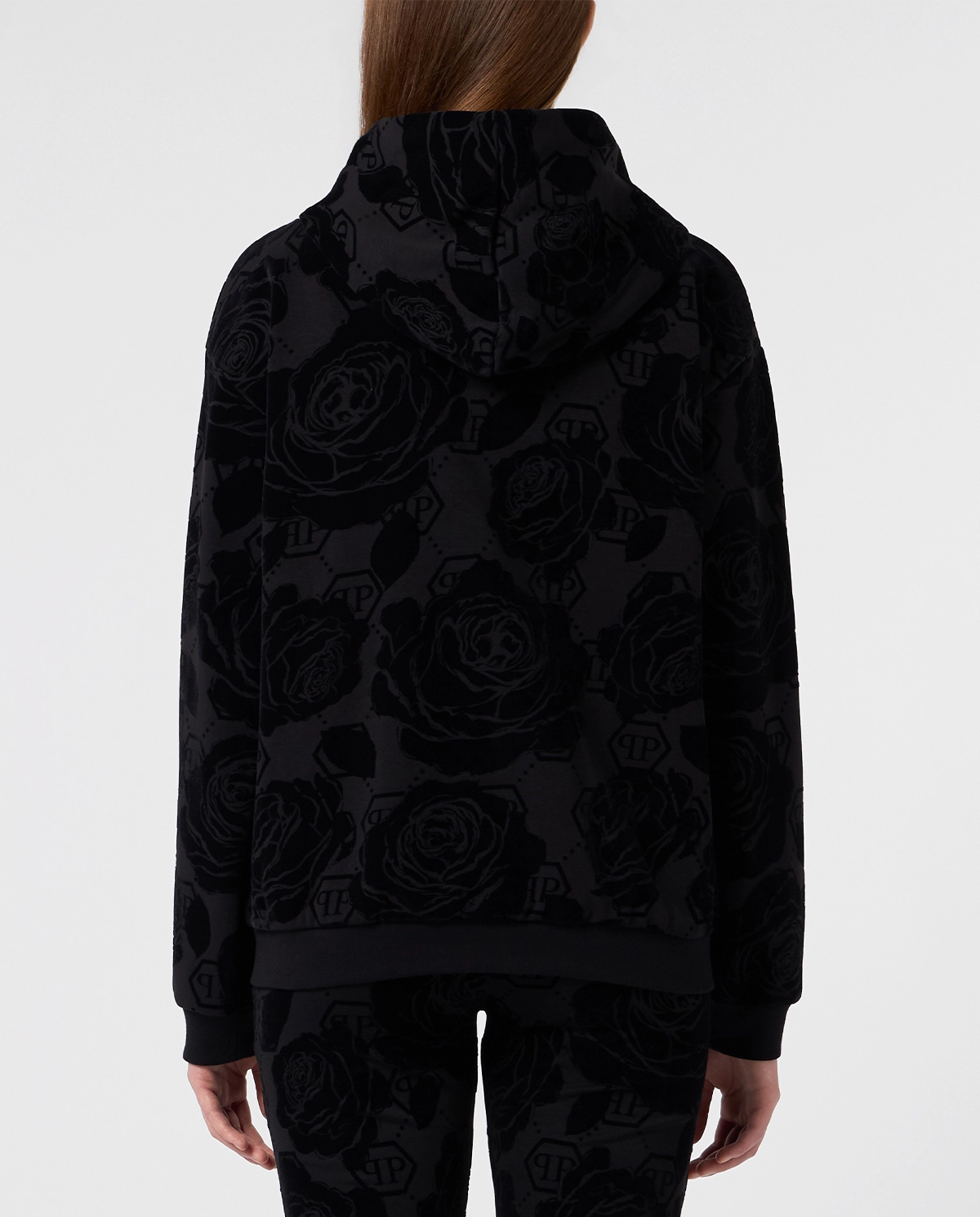 Czarna bluza z kwiatowym monogramem - Image #3