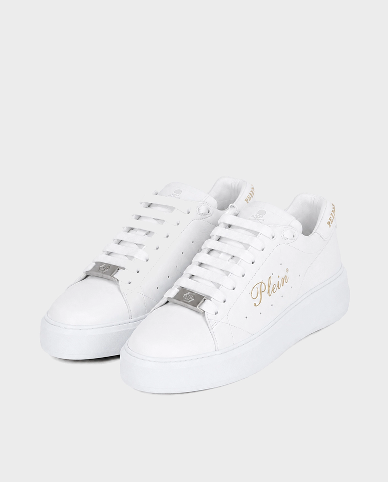 Białe sneakersy Low-Top Signature