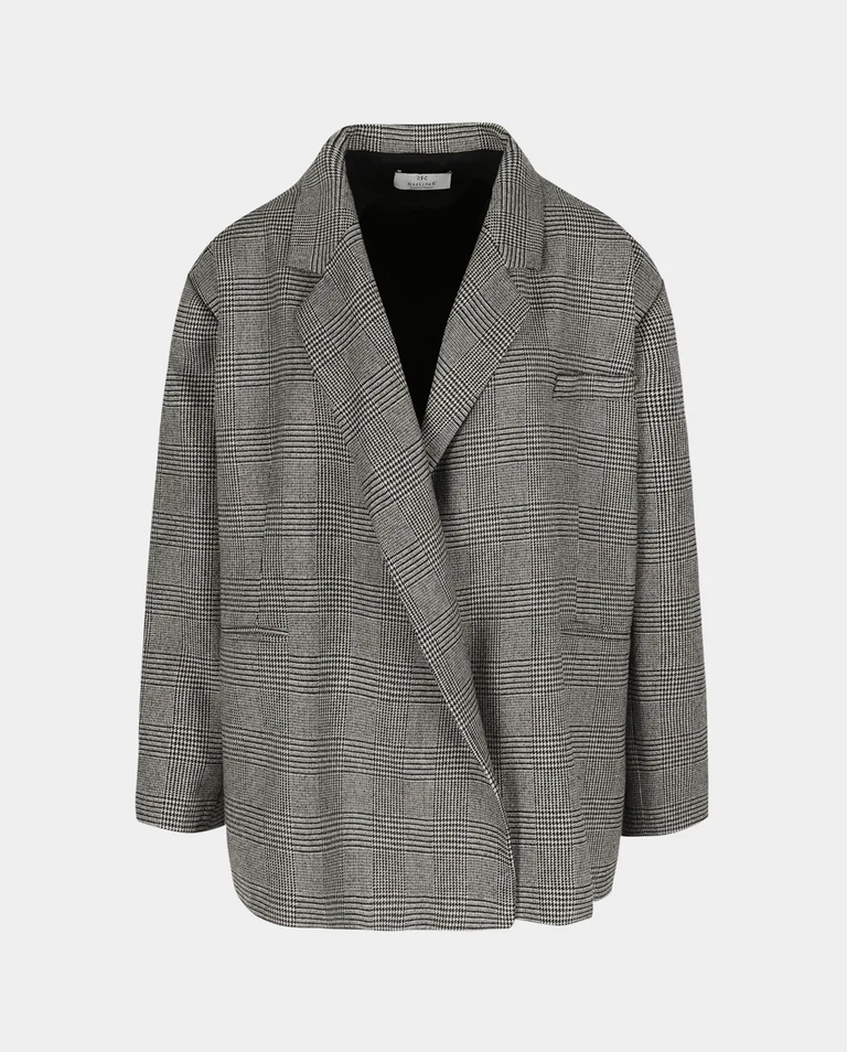 Szara marynarka oversize w kratę Anouk