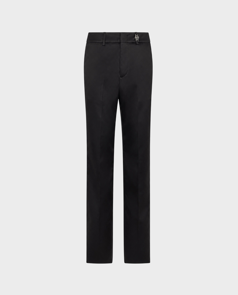 Czarne satynowe spodnie Straight Fit