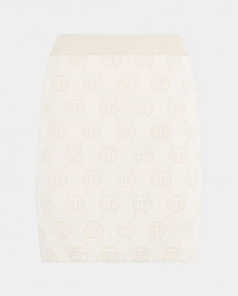 Mini spódnica z żakardowym monogramem