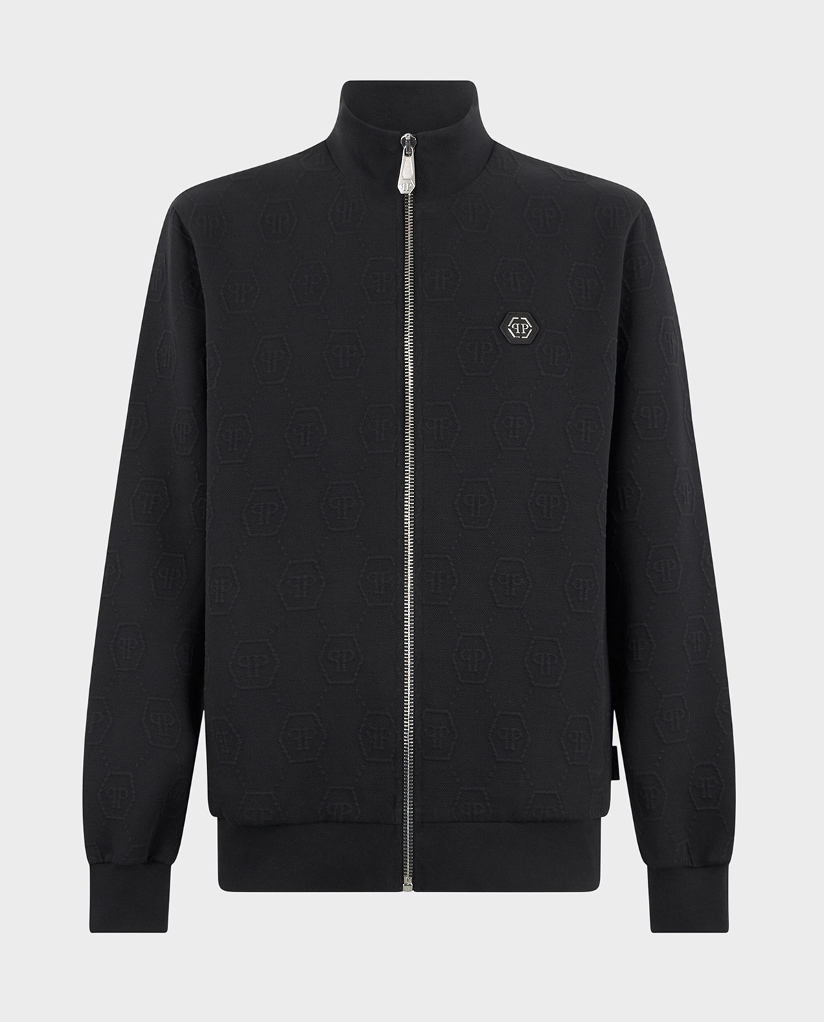 Czarna bluza z żakardowym monogramem - Image #0