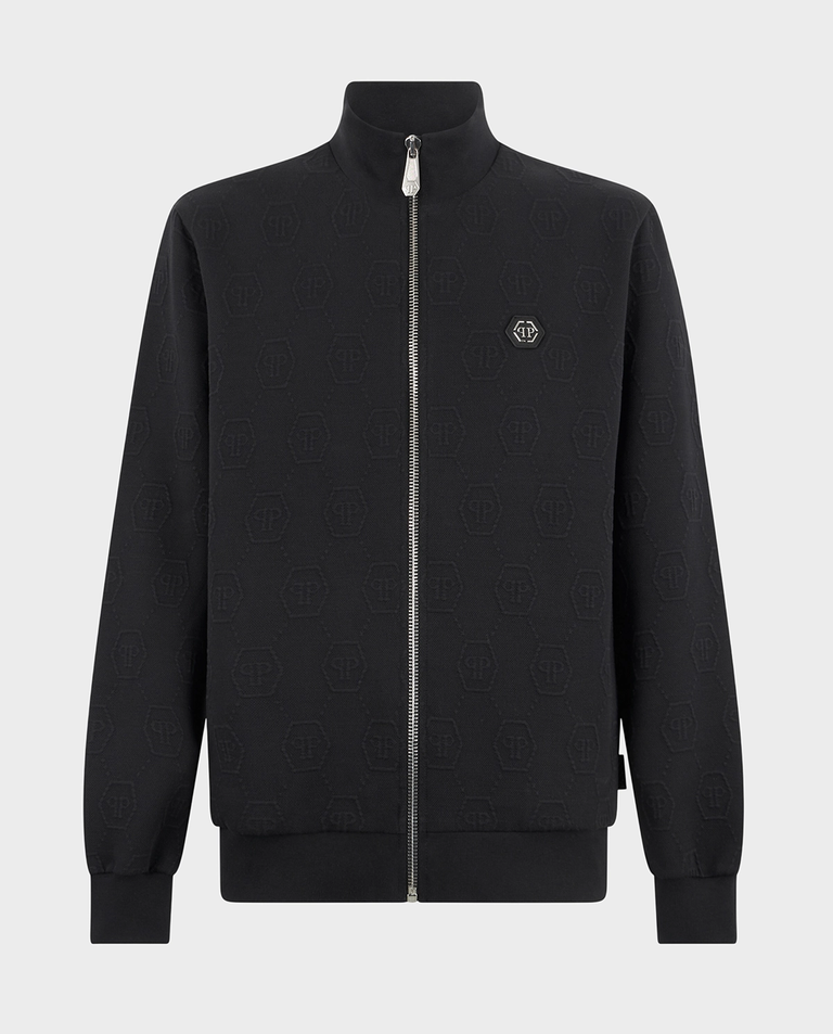 Czarna bluza z żakardowym monogramem
