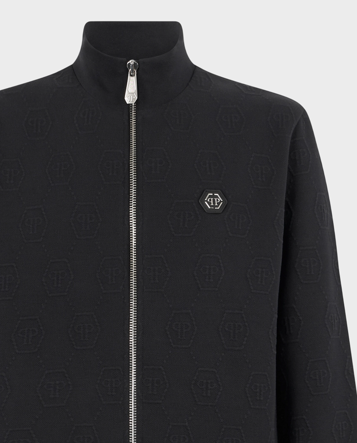 Czarna bluza z żakardowym monogramem - Image #1