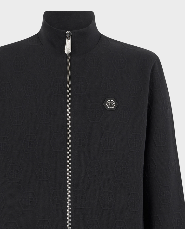 Czarna bluza z żakardowym monogramem