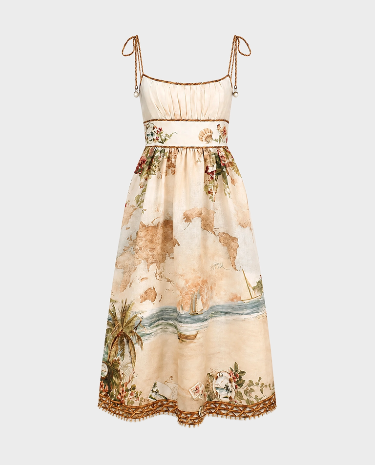 Lniana sukienka  Mahon Picnic Midi