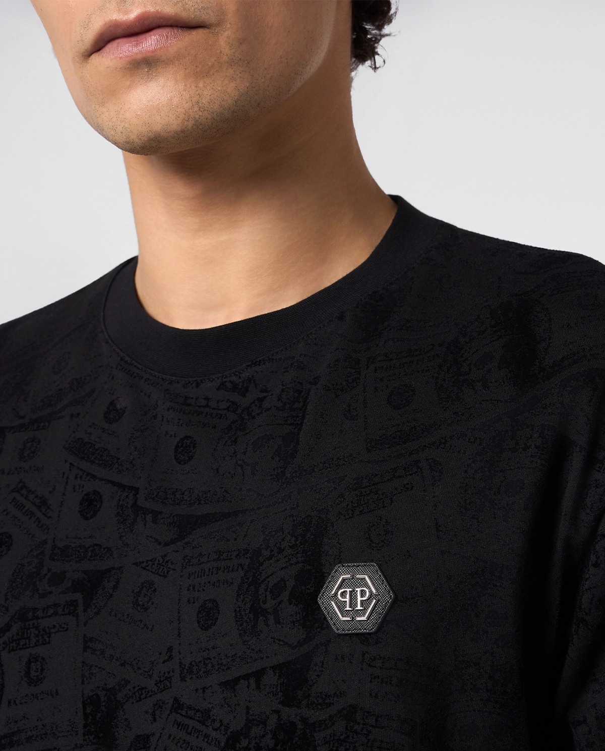 Czarny t-shirt All-Over Dollar - Image #4