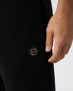 Czarne spodnie z żakardowym monogramem - Image #4