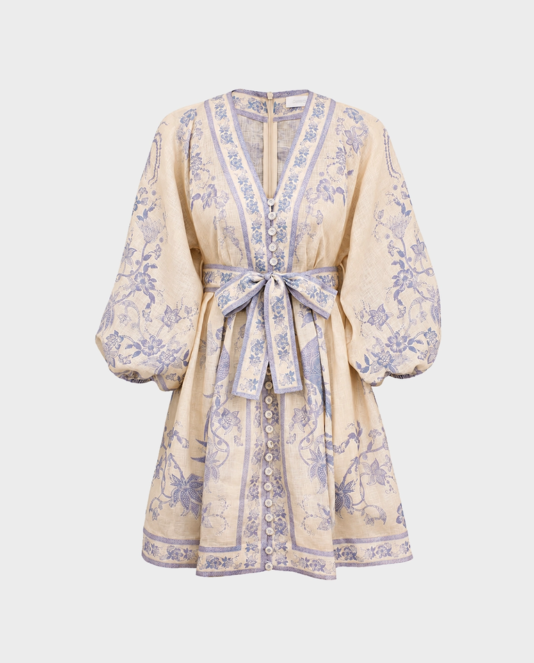 Lniana sukienka Indra Plunge Mini