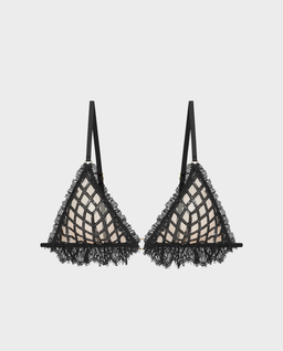 Czarny koronkowy biustonosz bralette Valentina - Image #0