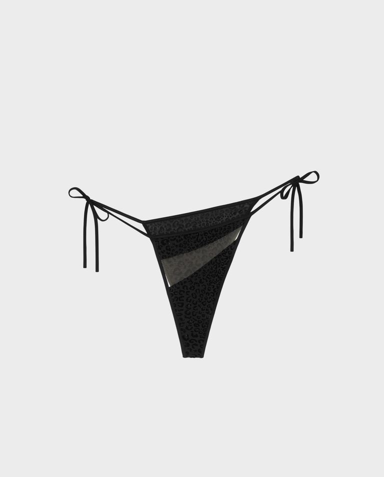 Czarny dół od bikini z wiązaniem Gigi