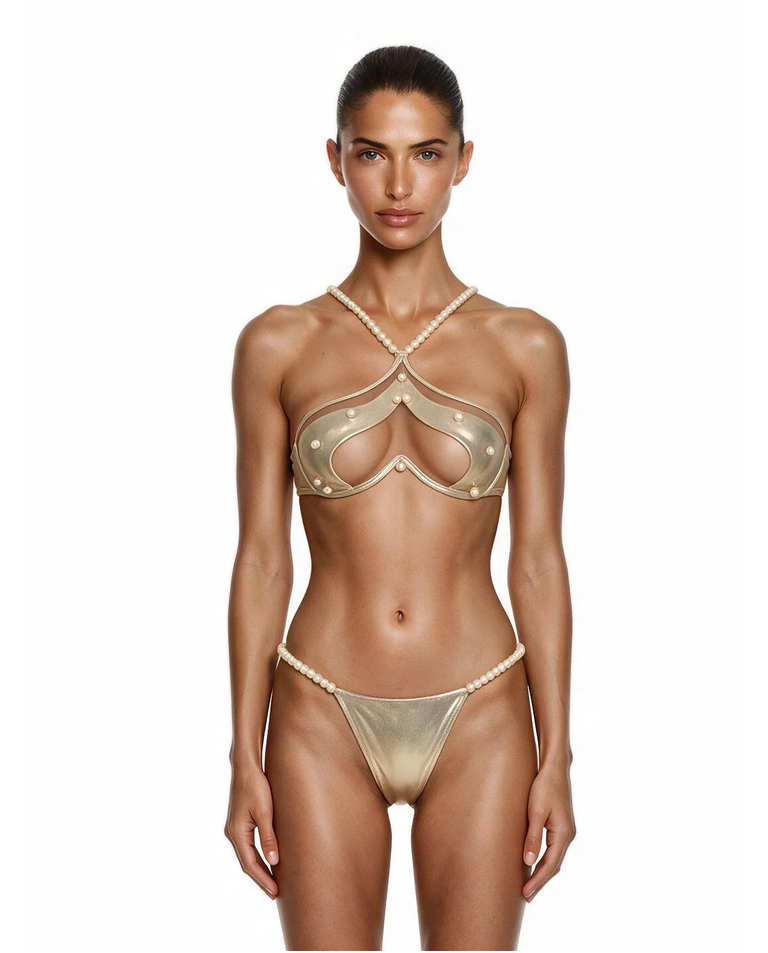 Złoty dół od bikini Mia Gold