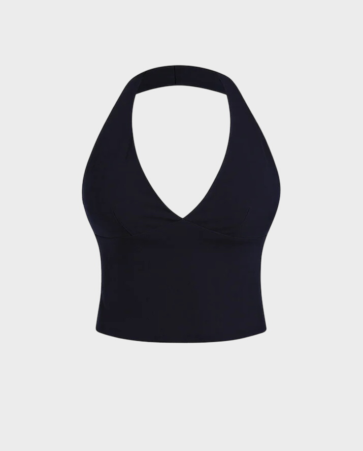 Czarny top Halter